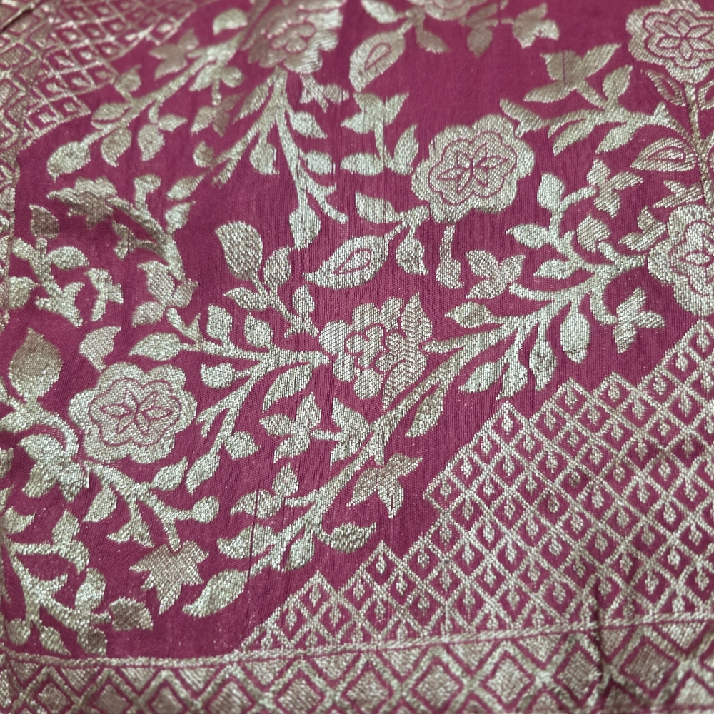 Pink and Gold Floral Patterned Fabric